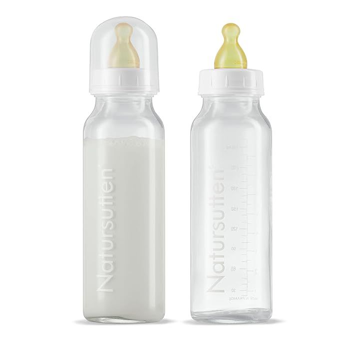 Natursutten Anti-Colic Glass Baby Bottle 2-Pack - 8 oz, 4 oz Bottles for Breastfeeding Babies - N... | Amazon (US)