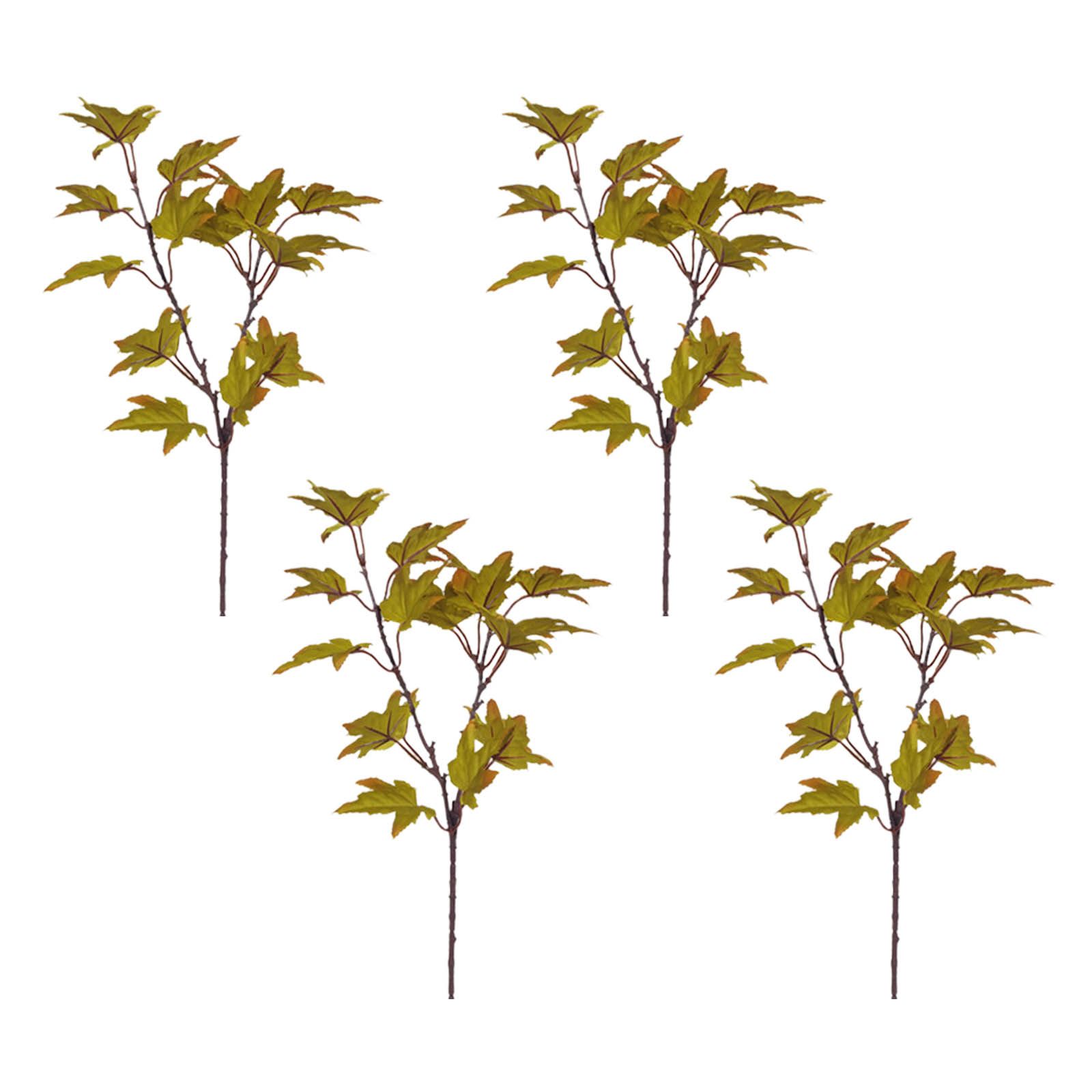 Artificial Maple Leaves 4 Branches Autumn Faux Leaf Decoration Stem Fall Leaves for Thanksgiving ... | Walmart (US)