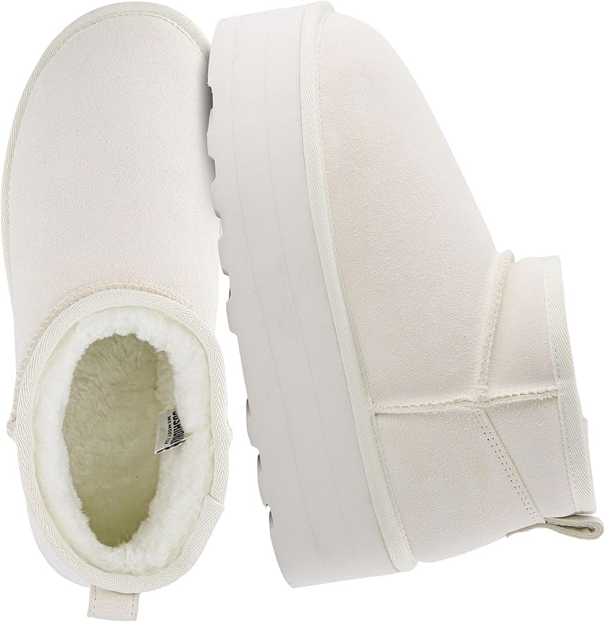 CUSHIONAIRE Hippy Women’s Platform Ankle Boots – Genuine Suede, Faux Fur Lining, Cozy Winter ... | Amazon (US)