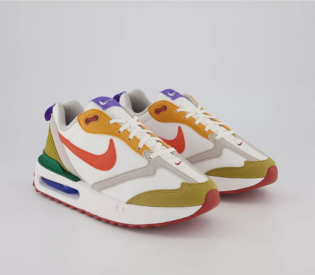 Nike
								Air Max Dawn Trainers 
								Summit White Safety Orange Golden Moss | OFFICE London (UK)