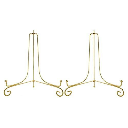 Artliving (2 Pack 10" Iron Large Plate Stand, Gold Iron Easel Plate Display Photo Holder Stand, Disp | Amazon (US)