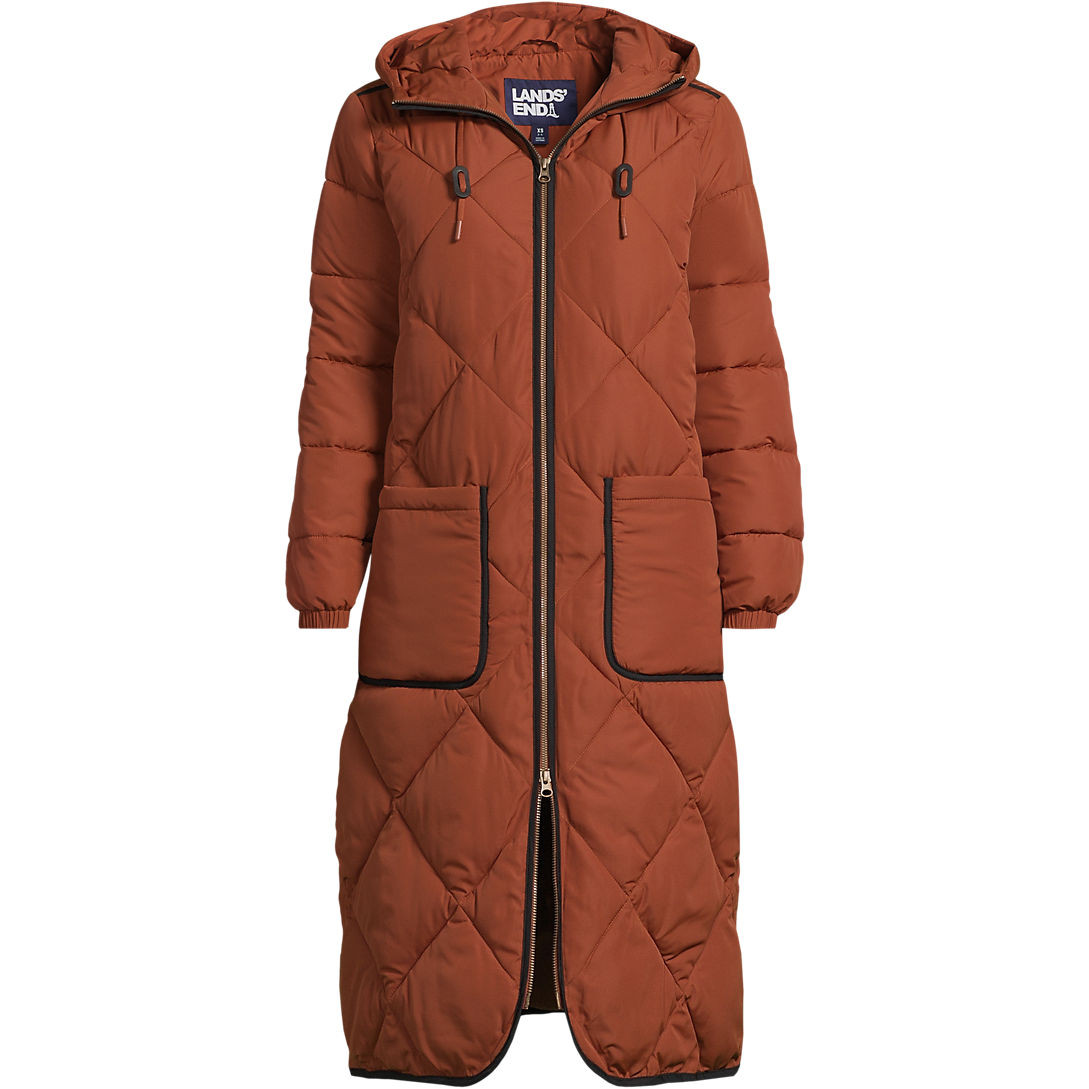 Women's FeatherFree Insulated Diamond Quilted Maxi Coat | Lands' End (US)
