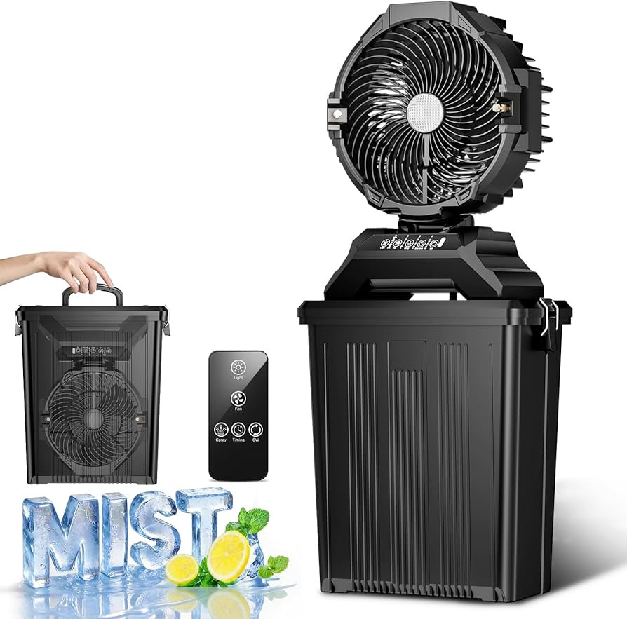 Portable Misting Fan for Outside,40000mAh Rechargeable Camping Mister Fan,15L Cooling Fan with Re... | Amazon (US)