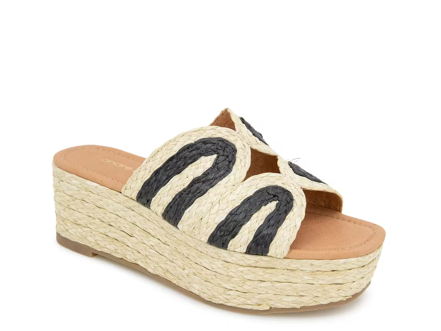 Andre Assous Serene Platform Sandal | Women's | Beige/Black | Size 10 | Sandals | DSW