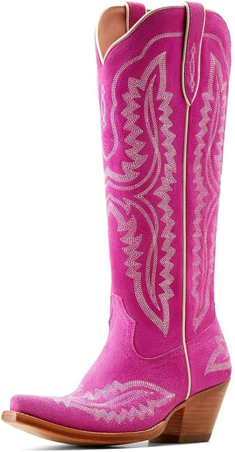 Ariat Womens Casanova Embroidered Snip Toe Zippered Casual Boots Knee High Mid Heel 2-3" - Blue | Amazon (US)