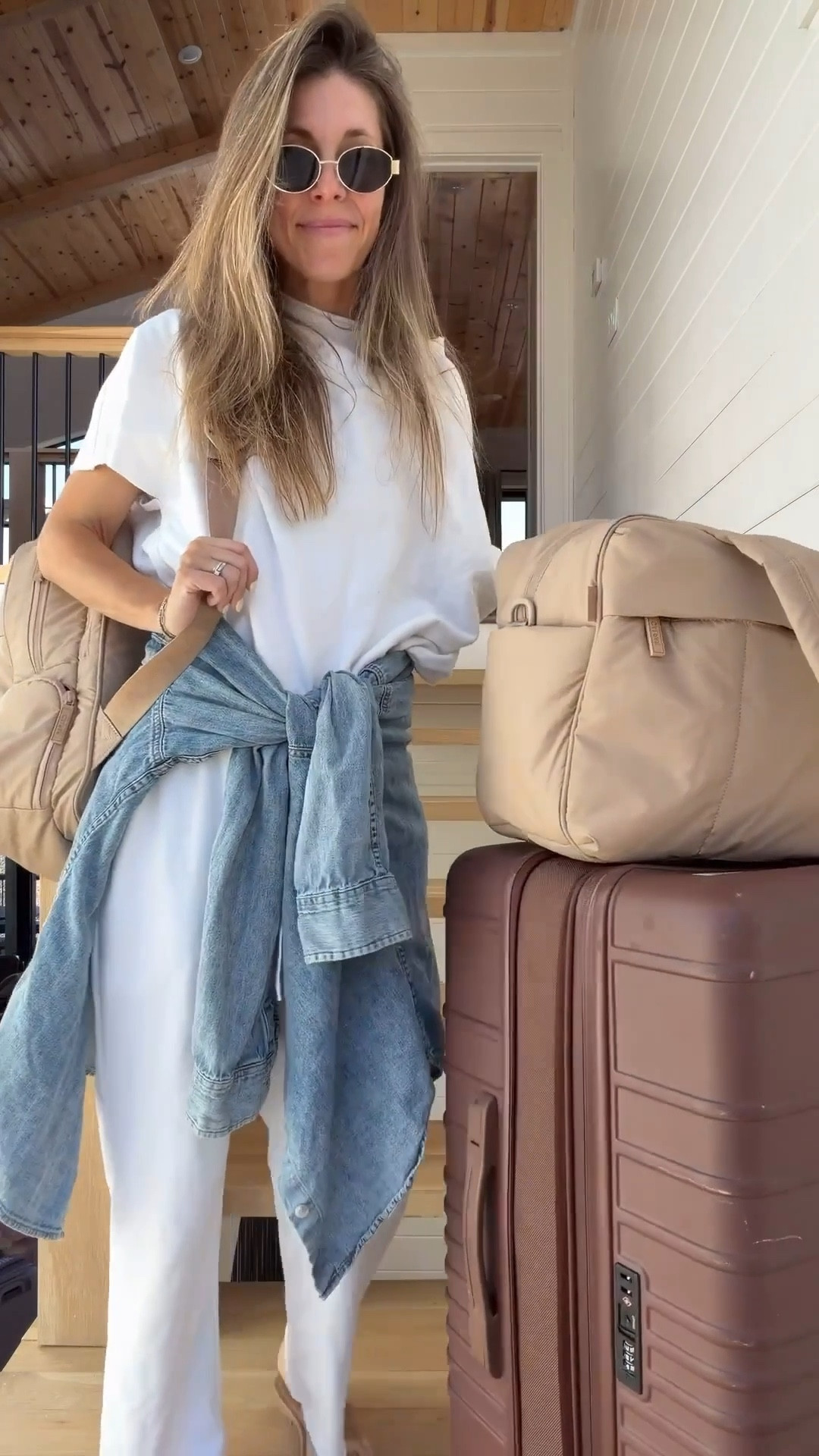 Travel outfit for the drive home! Size small in this comfy Amazon sweat set and my go to oversized Aritzia denim shirt. Always traveling with my Beis luggage and calpak bags!! 



#LTKTravel #LTKootd #LTKdayinmylife