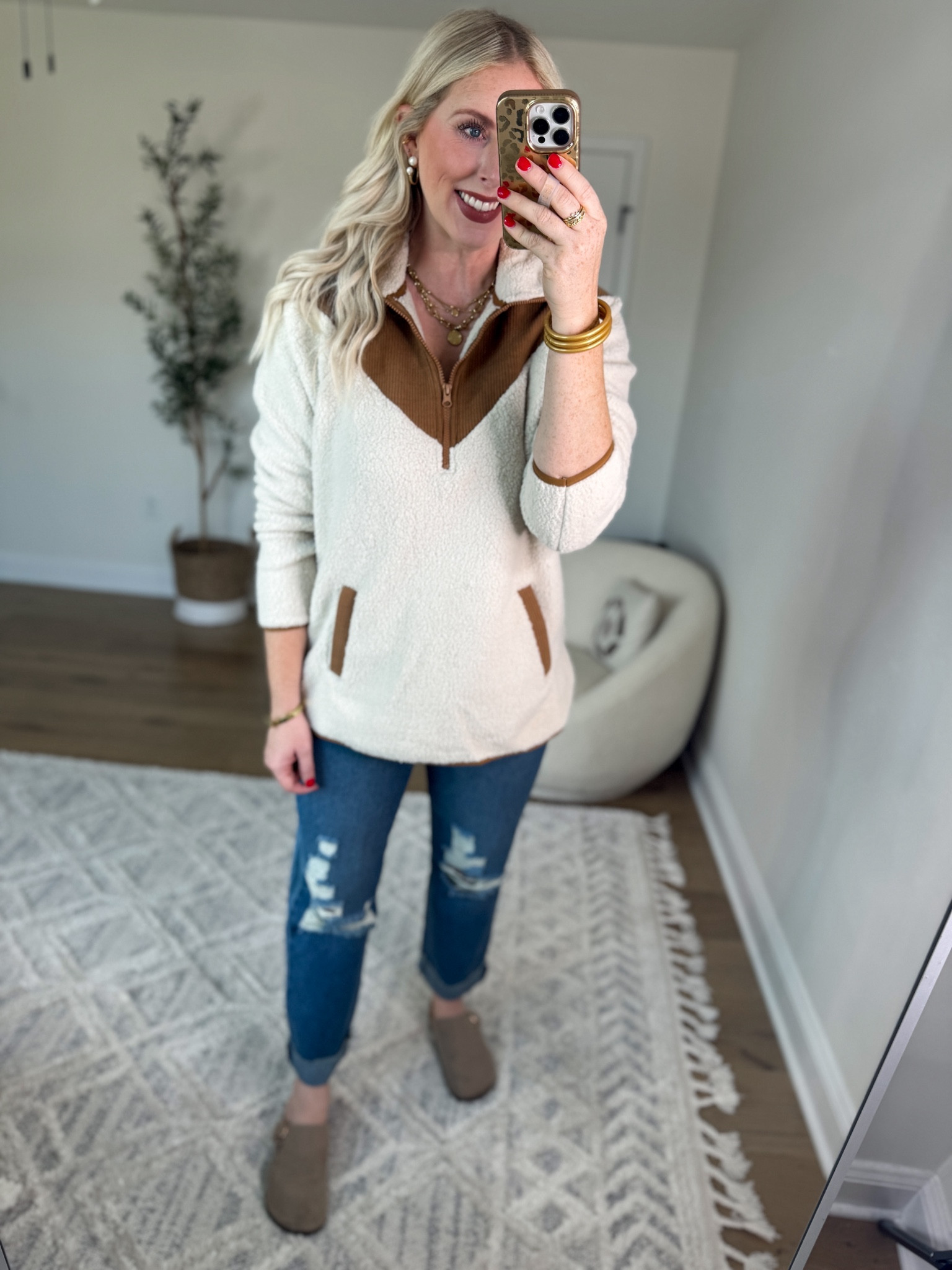 Weekend Walmart Wins try on
Sherpa half zip pullover- medium 
Jeans- tts 

#LTKStyleTip #LTKFindsUnder50 #LTKSeasonal