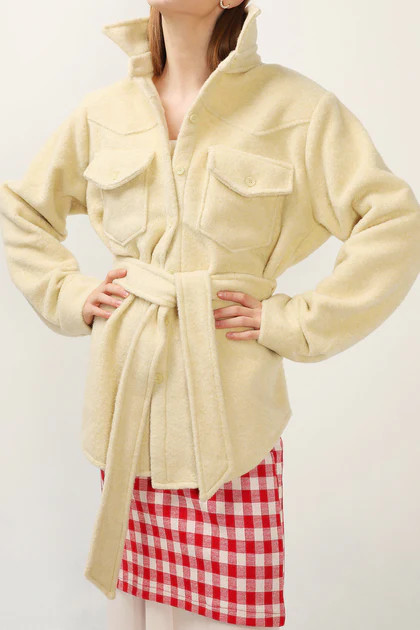 Amelia Fuzzy Belted Shacket | Storets (Global)