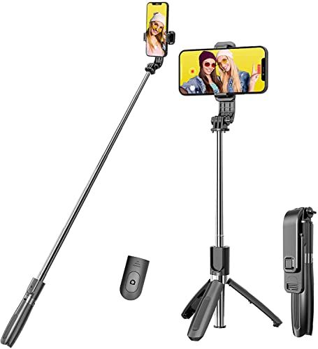 Selfie Stick Tripod with Remote, Yoozon Extendable Portable Phone Tripod Selfie Stick with Cold Shoe | Amazon (US)