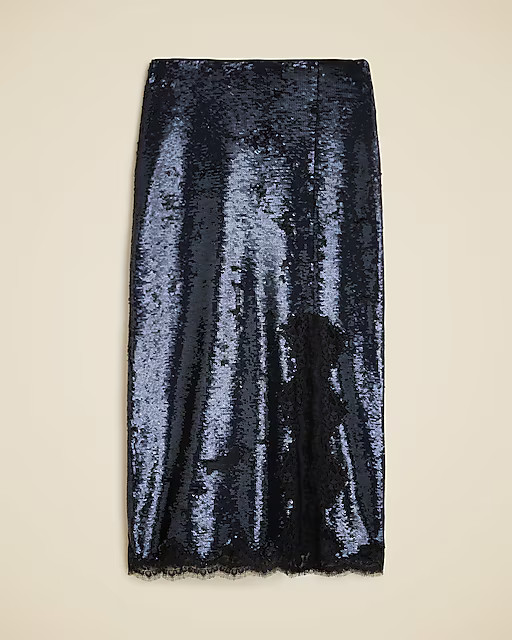 Gwyneth lace-trim slip skirt with sequins | J. Crew US