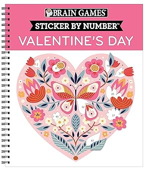 Brain Games - Sticker by Number: Valentine's Day | 10 Heartwarming Designs | No Mess Art Activity... | Amazon (US)