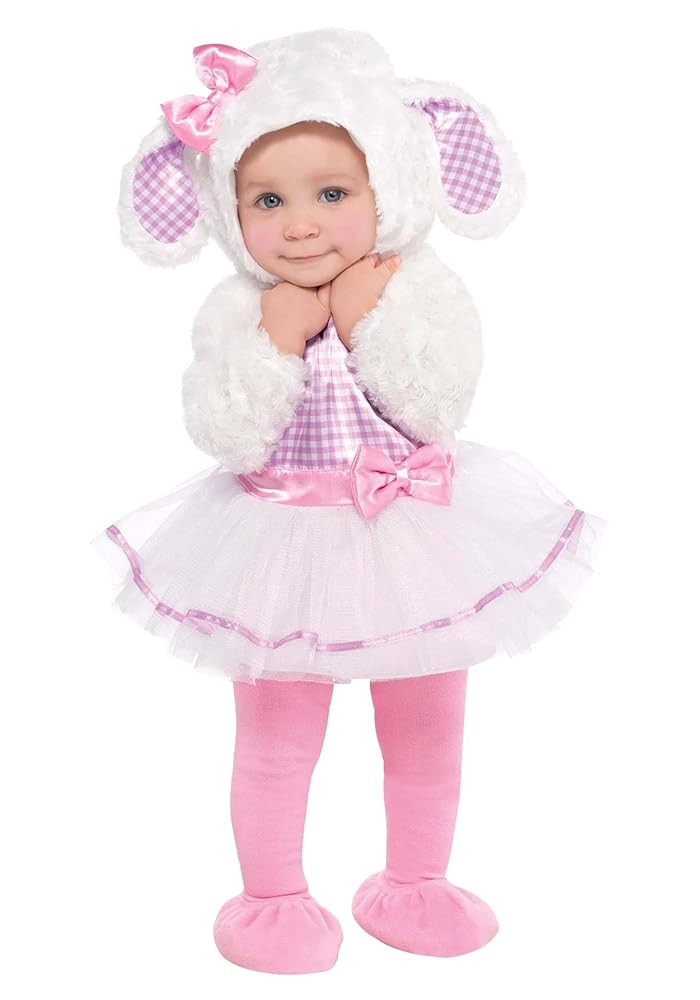 Infant Girl's Pink Lamb Costume | Baby Sheep Dress, Headpiece, Tights and Booties for Halloween, ... | Amazon (US)
