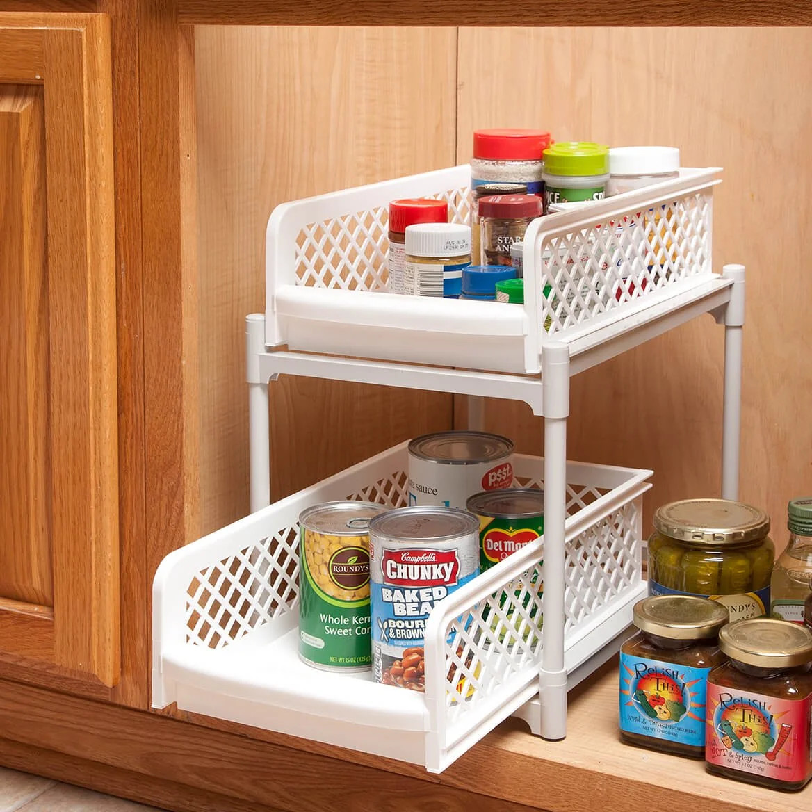 Under Sink Organizers and Storage, 2 Tier Pull Out Cabinet Organizer,Sliding Cabinet Organizers w... | Walmart (US)