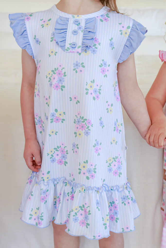 Girls' Flutter Sleeve Nightgown | Heirloom Posies | Caden Lane