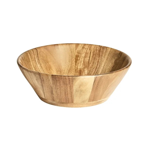 Better Homes & Gardens- Acacia Wood Large Angled Serving Bowl, Natural Finish | Walmart (US)
