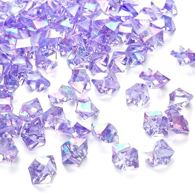 DomeStar 150PCS Purple Fake Ice, Fake Diamonds Sparkling Plastic Gems Vase Fillers for Centerpiec... | Amazon (US)