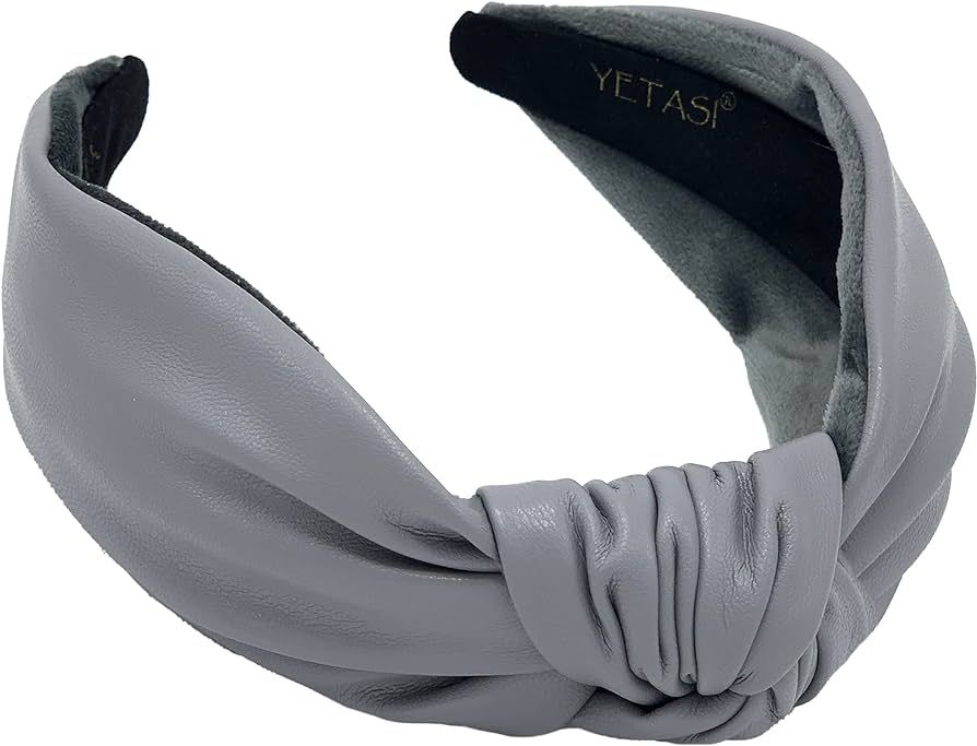 YETASI Gray Headband is a Classy Headbands for Women Leather Knotted Headband for Women is Trendy... | Amazon (US)
