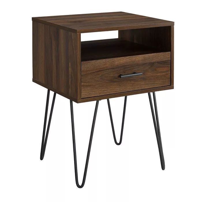 Amal Modern Single Drawer Hairpin Leg Side Table - Saracina Home | Target