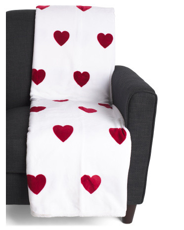 2Pk Fleece Simple Hearts Throws | TJ Maxx
