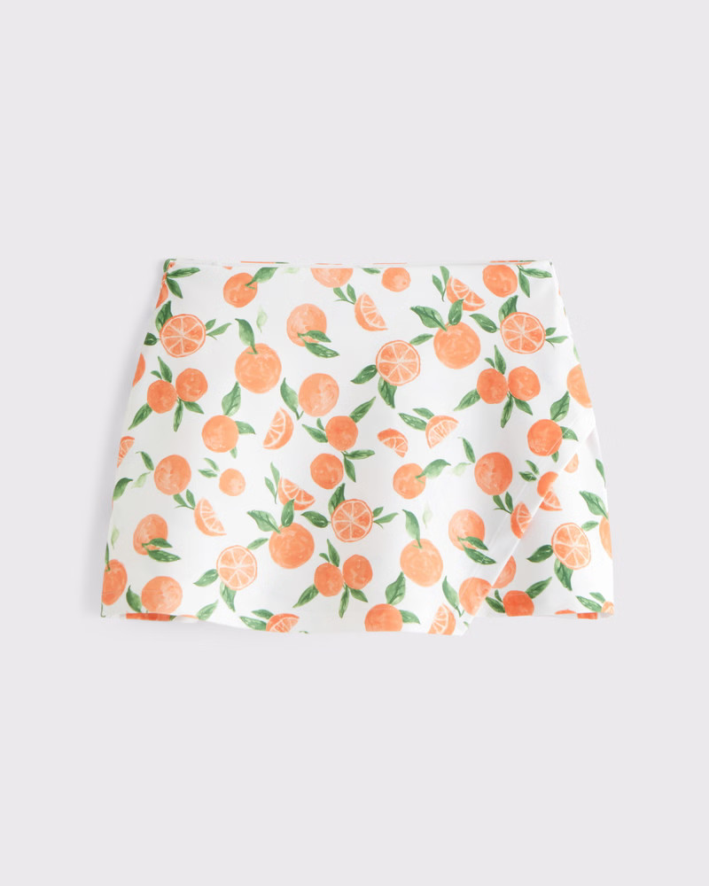 Abercrombie & Fitch Women's YPB sculptLUX Lined Wrap Skirt in Orange Print - Size S | Abercrombie & Fitch (US)