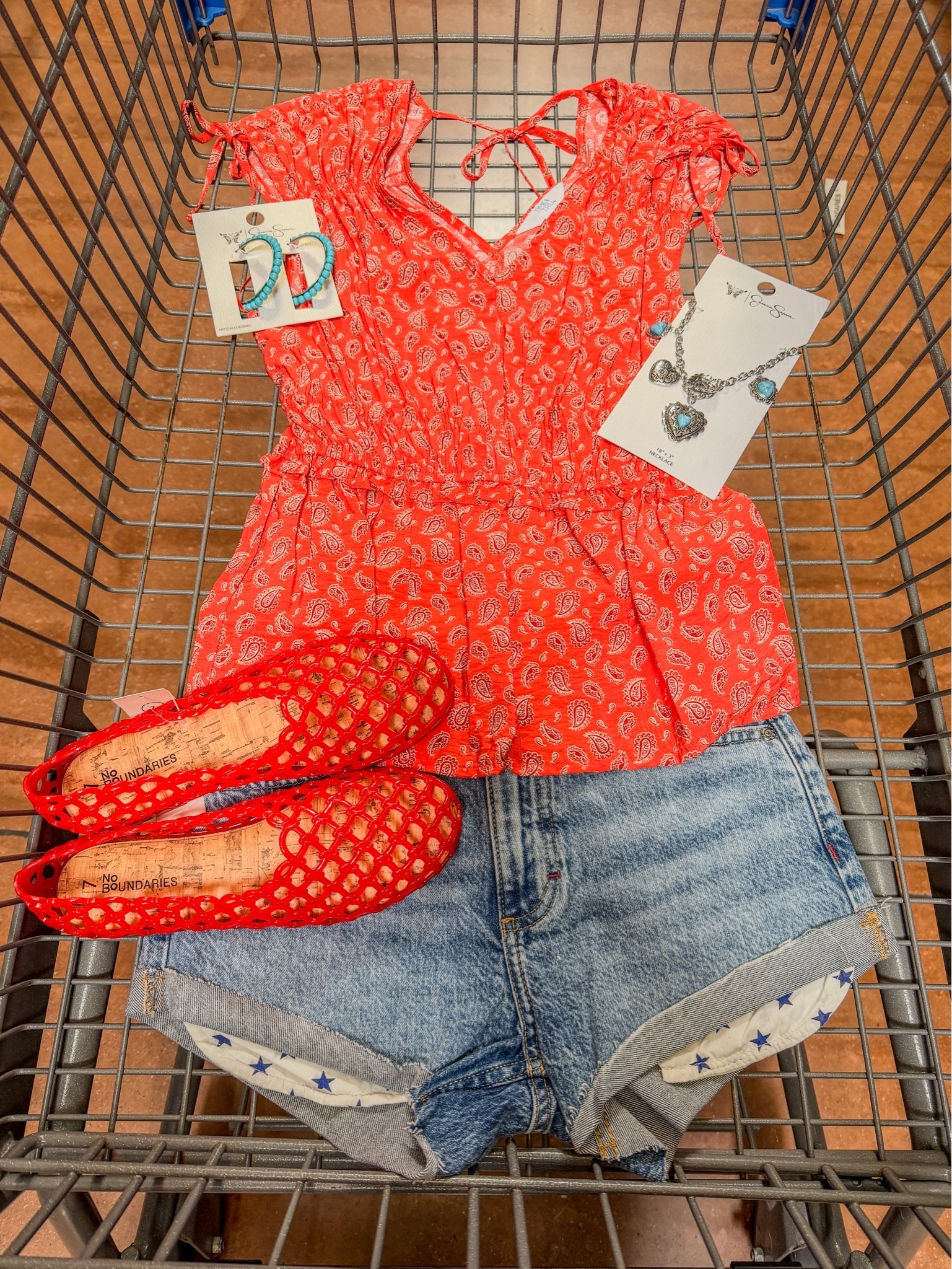 If you’re looking for a cute Fourth of July outfit that doesn’t scream costume, this is it 🇺🇸✨ The red paisley top, denim shorts, and pop of red in the shoes feel festive, flattering, and easy to wear all summer long.

#LTKgrwm #LTKSeasonal #LTKootd