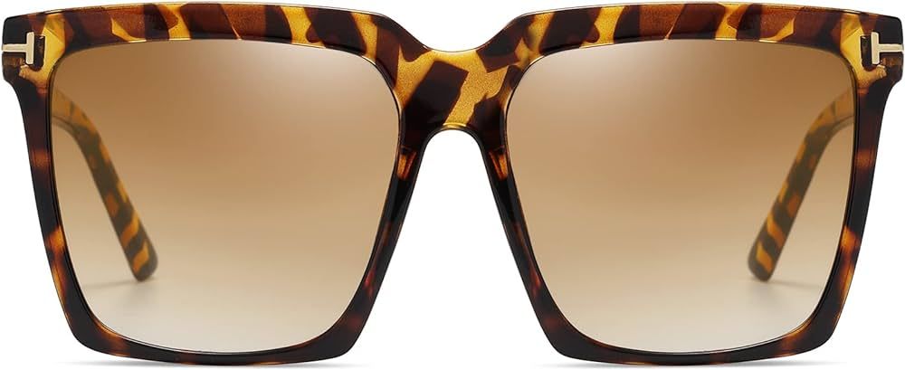 EYLRIM Oversized Square sunglasses for Women Men Black Big Frame Shades Outdoor Sun Glasses UV400... | Amazon (US)