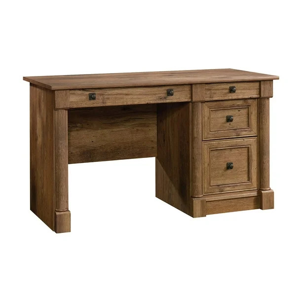 Sauder Palladia Computer Desk with Storage, Vintage Oak Finish - Walmart.com | Walmart (US)