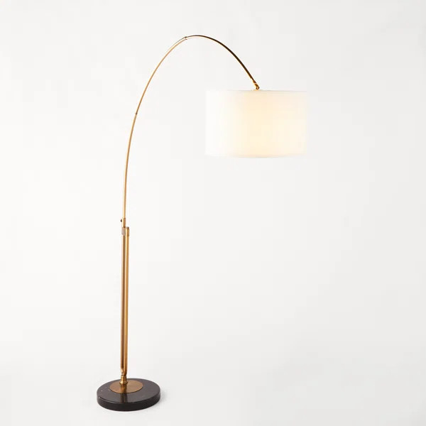 Joan 84'' Antique Brass/Black Arched/Arc Floor Lamp | Wayfair North America