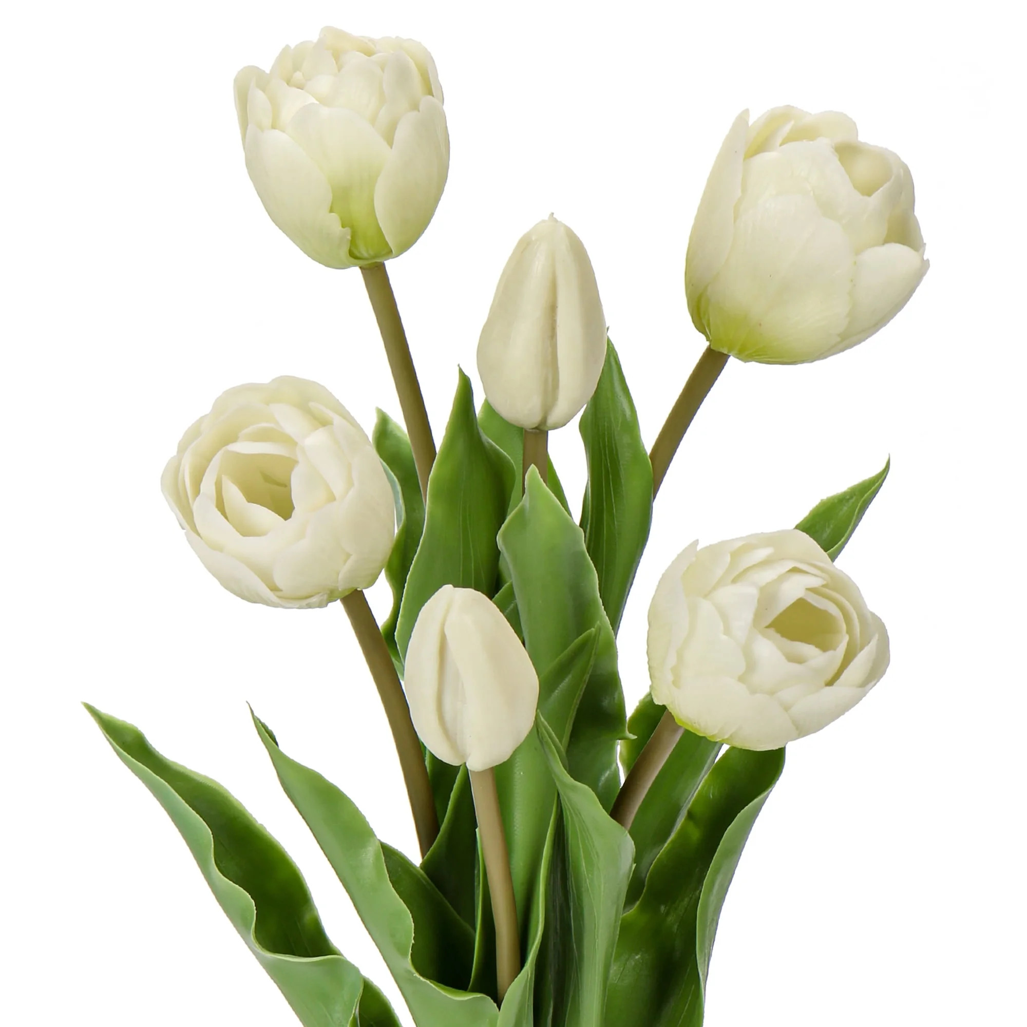 6 Pcs Cream White Tulips Artificial Flowers Real Touch Fake Latex Tulips Flowers for Mother's Day... | Walmart (US)