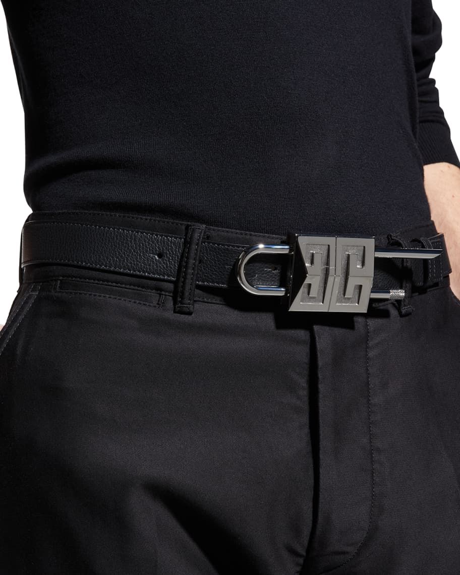 Men's Padlock Leather Belt | Neiman Marcus
