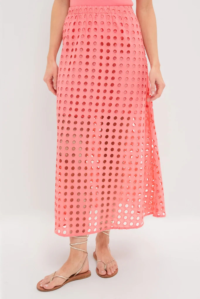 Coral Cotton Eyelet Eve Skirt | Tuckernuck (US)