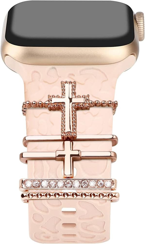 Watch Band Charms Decorative Rings Loops Compatible with Apple Watch 38/40/41mm 42/44/45mm Slide ... | Amazon (US)