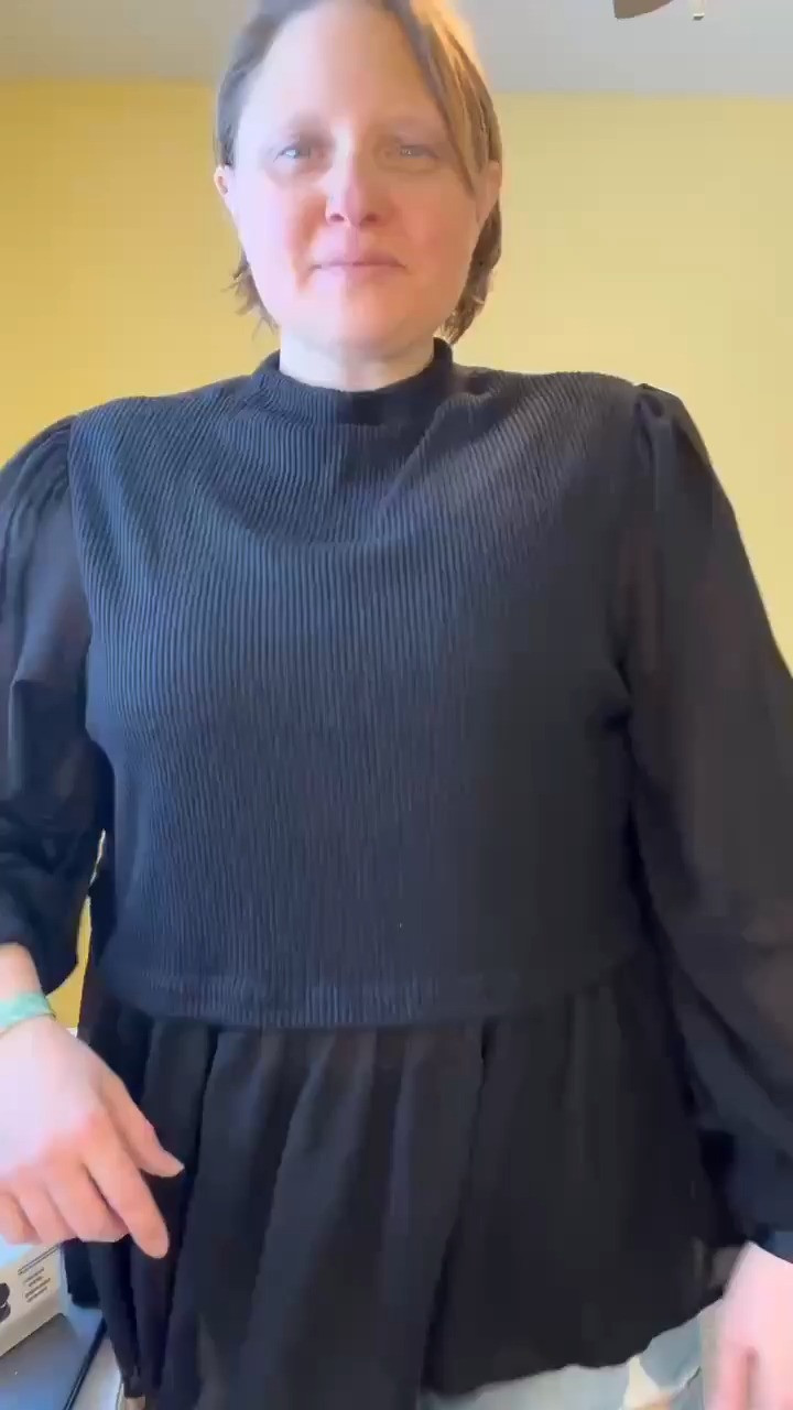 Elevate your wardrobe with this stunning sheer mesh blouse! ✨ Featuring ruffle details, bishop sleeves, and a flattering crewneck, this plus-size top is effortlessly chic. The loose fit makes it comfy while still giving that elevated, polished look for any occasion! 

 #LTKOver40 #LTKMidsize #LTKPlusSize