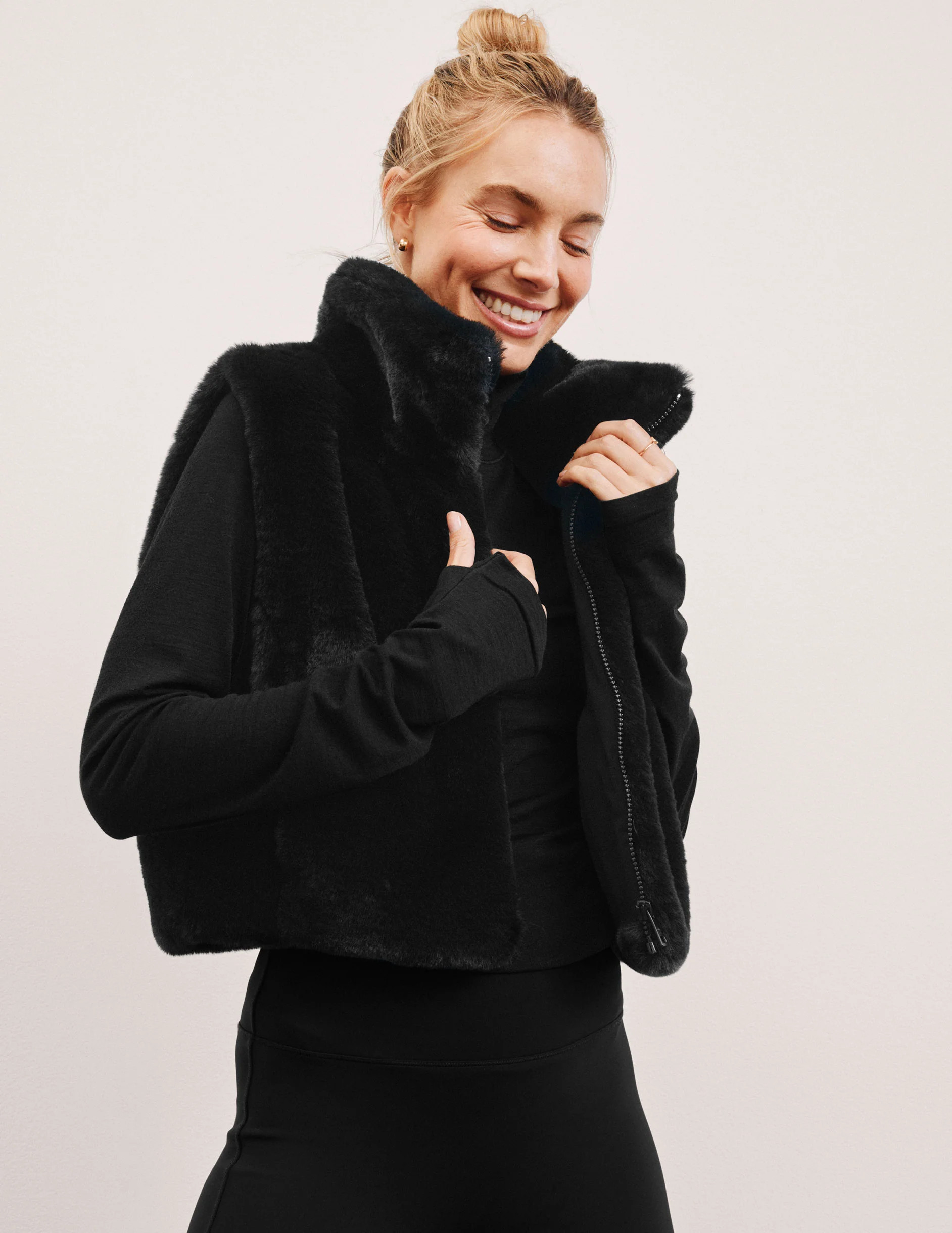 On The List Faux Fur Vest | Beyond Yoga | Beyond Yoga