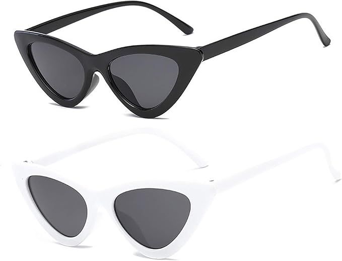 YOSHYA Retro Vintage Narrow Cat Eye Sunglasses for Women Clout Goggles Plastic Frame | Amazon (US)