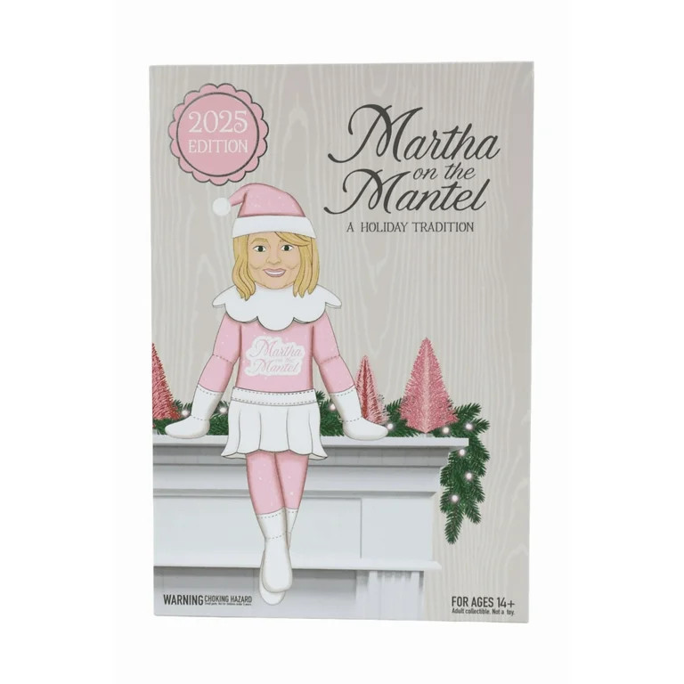 Martha Stewart Martha on The Mantel 10” Christmas Pink Plush Figurine | Walmart (US)
