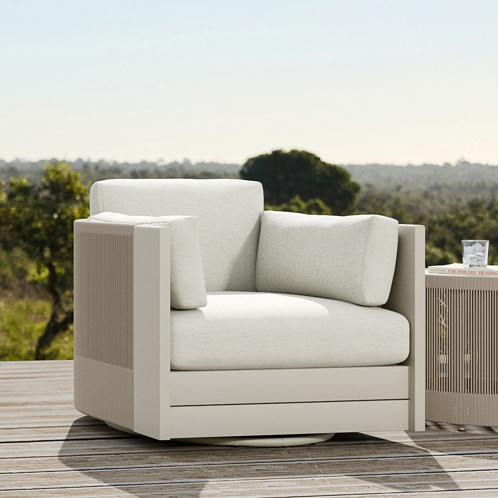 Porto Aluminum Outdoor Swivel Lounge Chair | West Elm (US)