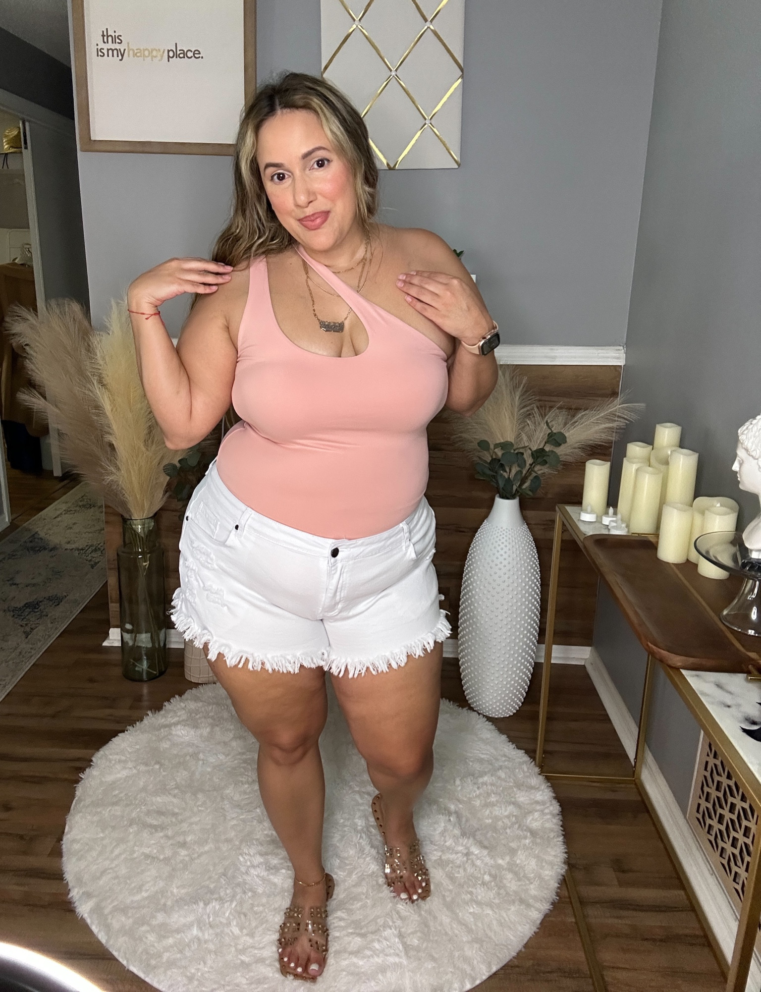 This cute pink cut out bodysuit is so cute! Paired it with white cut-off shorts and sparkly studded sandals. Perfect for brunch or out in the town! 

Bodysuit Color *pink*
Size XL in both
I’m 5’4, size 14

#LTKstyletip #LTKFind #LTKcurves