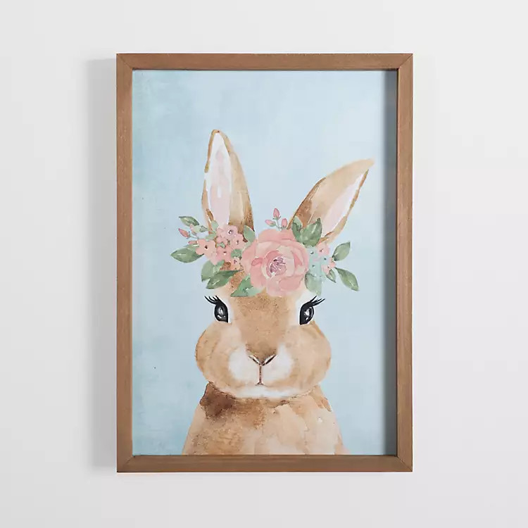 Floral Bunny Framed Art Print | Kirkland's Home
