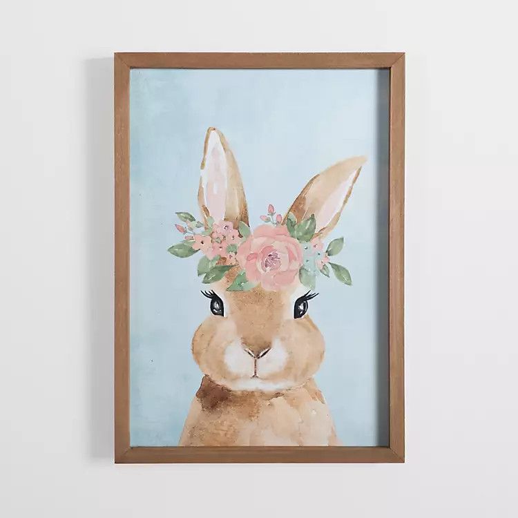 Floral Bunny Framed Art Print | Kirkland's Home