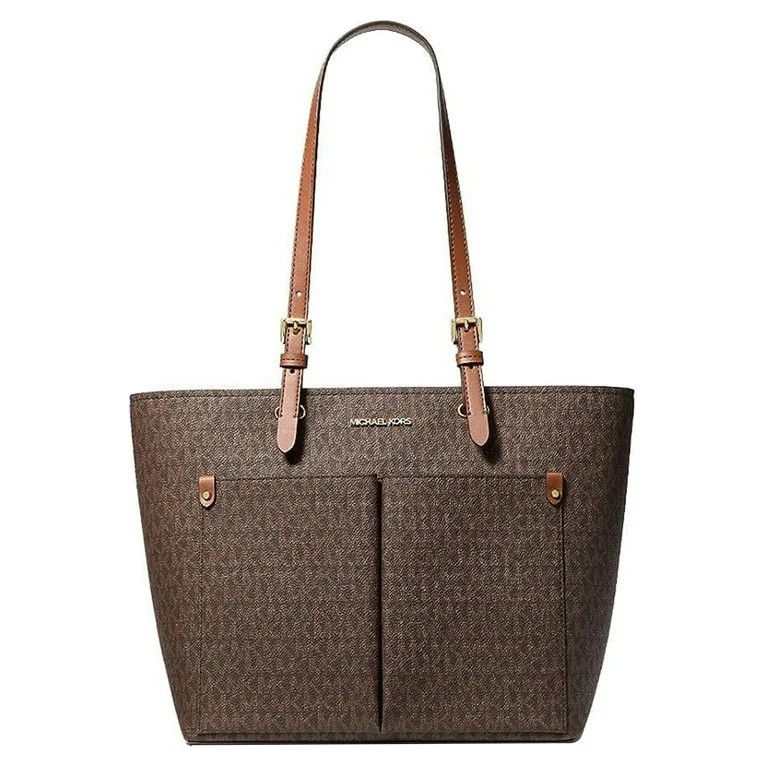 Michael Kors Womens Jet Set Travel Medium Double Pocket Tote Non-Leather Vegan (Brown) 35F3GTVT3B... | Walmart (US)