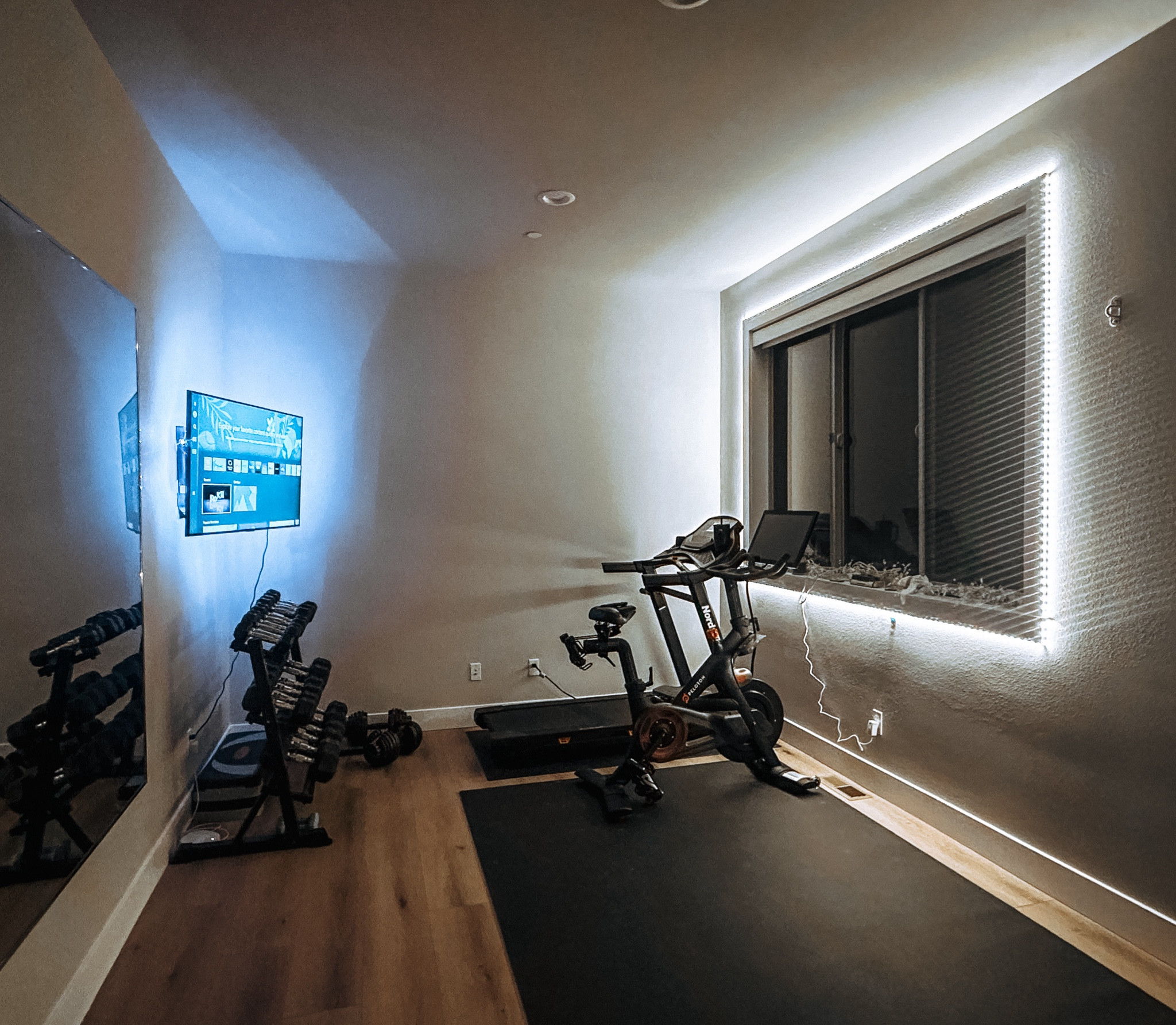 Added some new lights to our gym for our early morning workouts! They are sticky strips so they were very easy to hang.

#LTKfitness #LTKhome #LTKActive