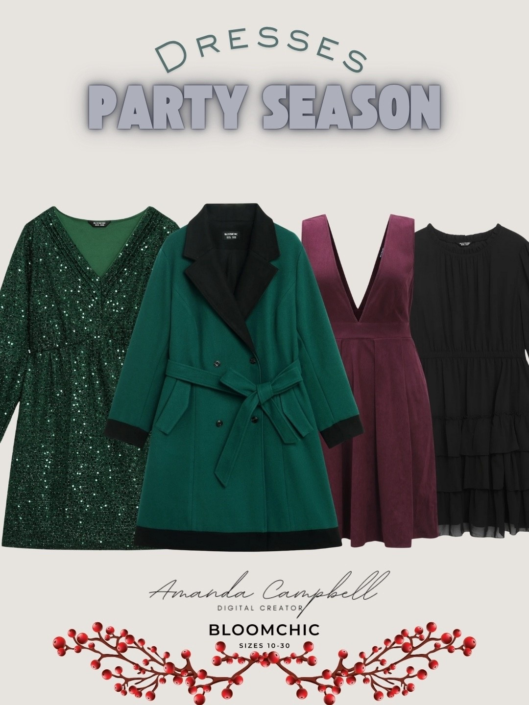 Sparkle & Shine: Plus Size Party Looks ✨
‘Tis the season to stand out — and these @BloomChicFashion dresses do just that! From deep wine tones to shimmering details, these outfits are perfect for all your festive events. 💄🍸

🌟 Curve-flattering fits
🌟 Luxe textures & rich colors
🌟 Inclusive sizing (10–30)

Shop my top picks for the holidays below!

#BloomChicFashion #BloomChic #PartyDresses #HolidayWardrobe #PlusSizeStyle #FestiveLooks #SizeInclusive #WinterFashion #LTKCurves #CurvyOutfits #AmandaCampbellStyle #HolidayOOTD #LTKHoliday