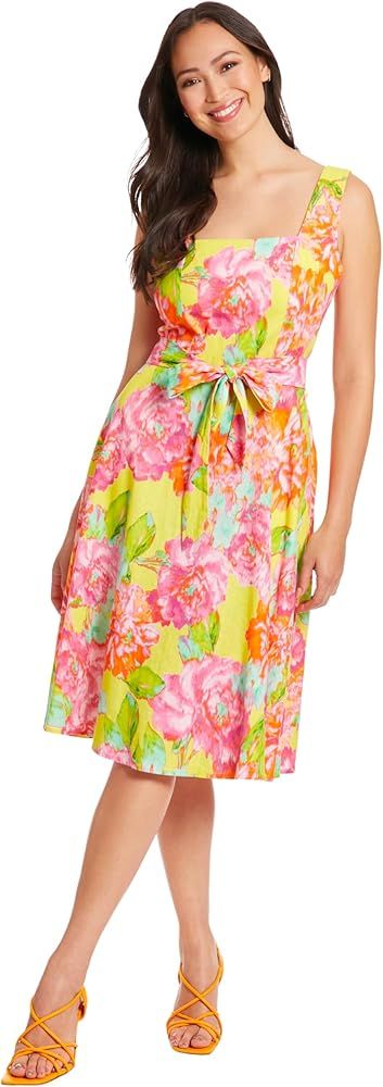 London Times Floral Summer Cute Knee Length, Wedding Guest Dresses for Women | Amazon (US)