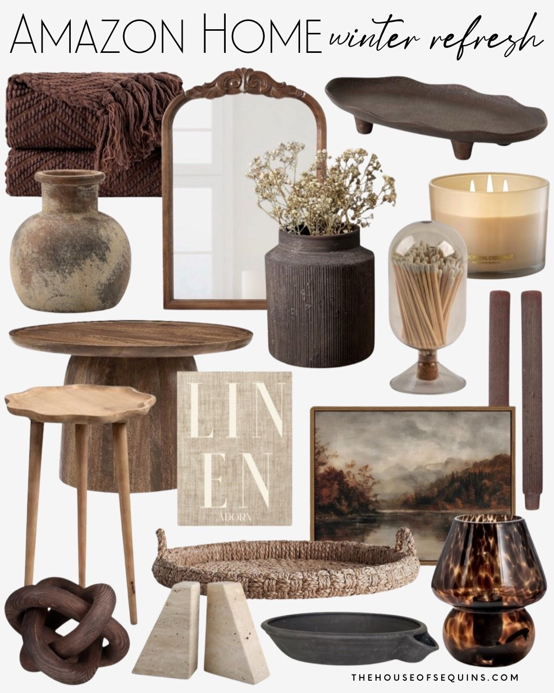 Shop Amazon home winter decor! Living room furniture, canvas wall art, wood wall mirror, dark and moody rustic modern, ceramic vase, shelf decor,  Anthropologie inspired table lamp and more! 

#ltkfindsunder100 #ltkfindsunder50 #ltkhome

Follow my LTK @thehouseofsequins on the @shop.LTK app to view this post and get my exclusive app-only content!

#liketkit 
@shop.ltk
https://liketk.it/5KpqE