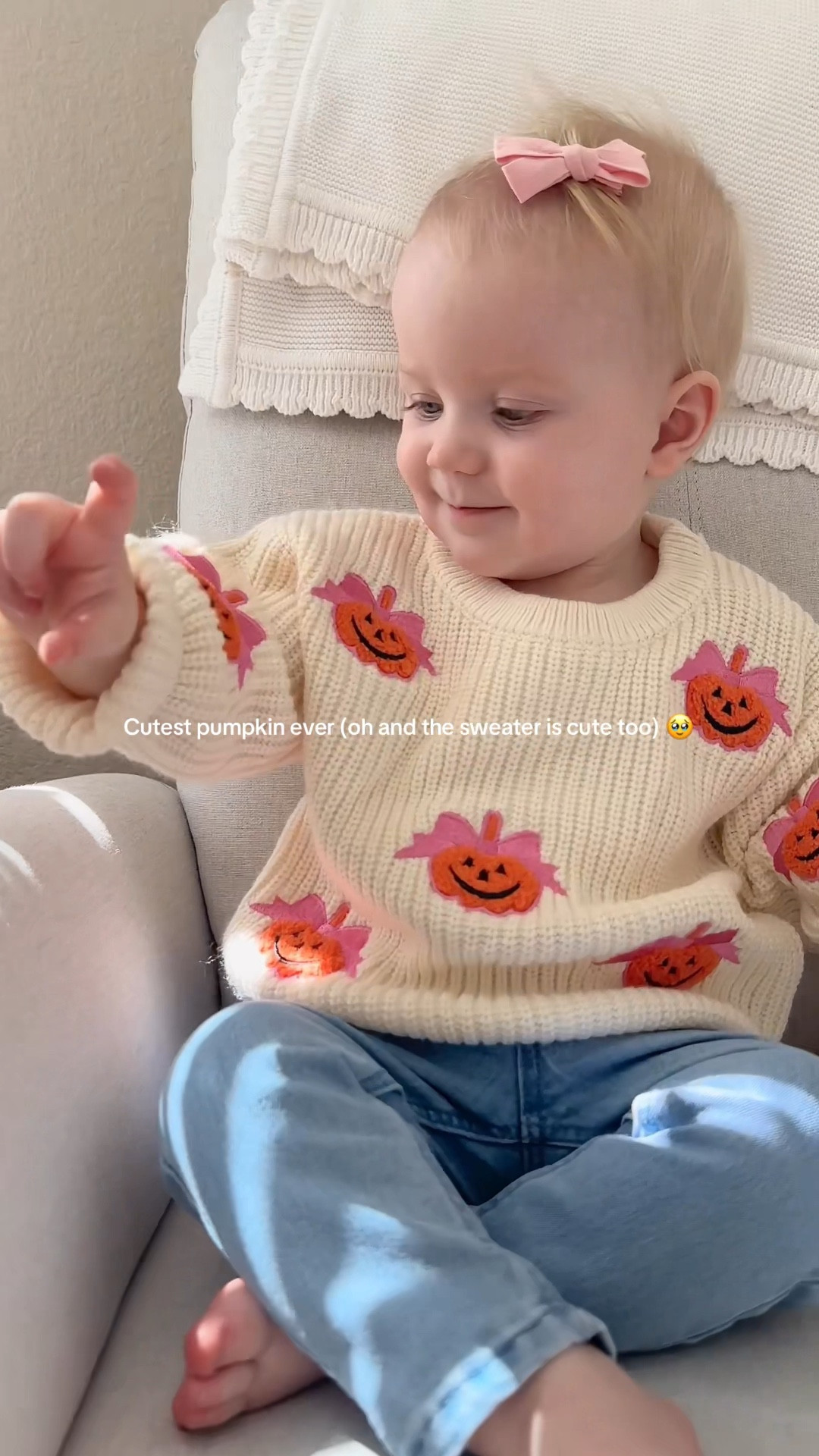 Pumpkin Sweater 🥹🎀🎃

#LTKBaby #LTKSeasonal #LTKHalloween