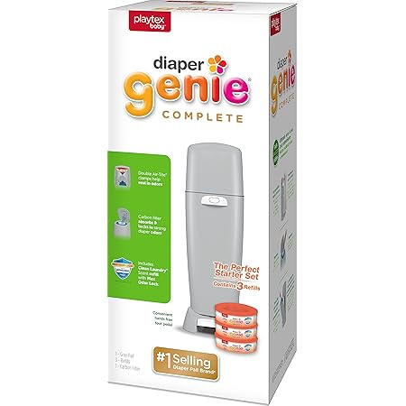 Playtex Diaper Genie Complete Pail with Built-In Odor Controlling Antimicrobial, Includes Pail an... | Amazon (US)