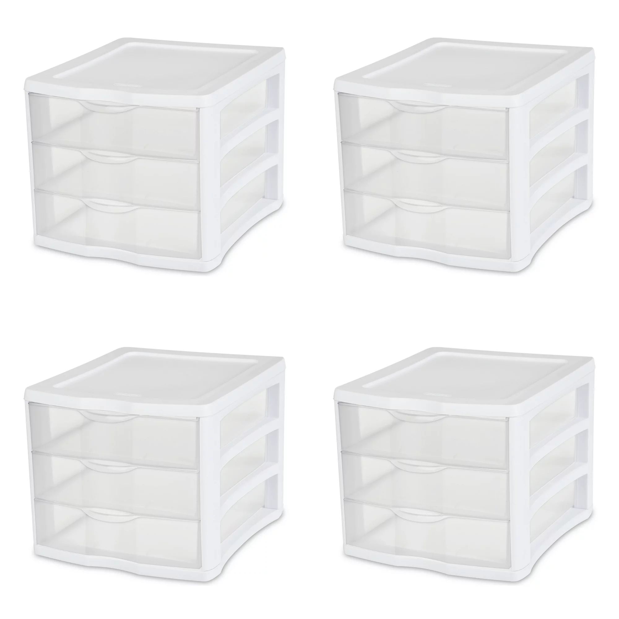 Sterilite 3 Drawer Unit White Set of 4 | Walmart (US)