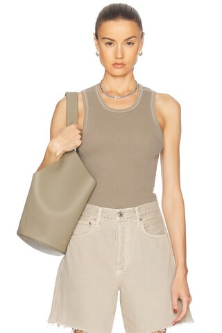 Citizens of Humanity Inez Waffle Tank Top in Sage | FWRD 