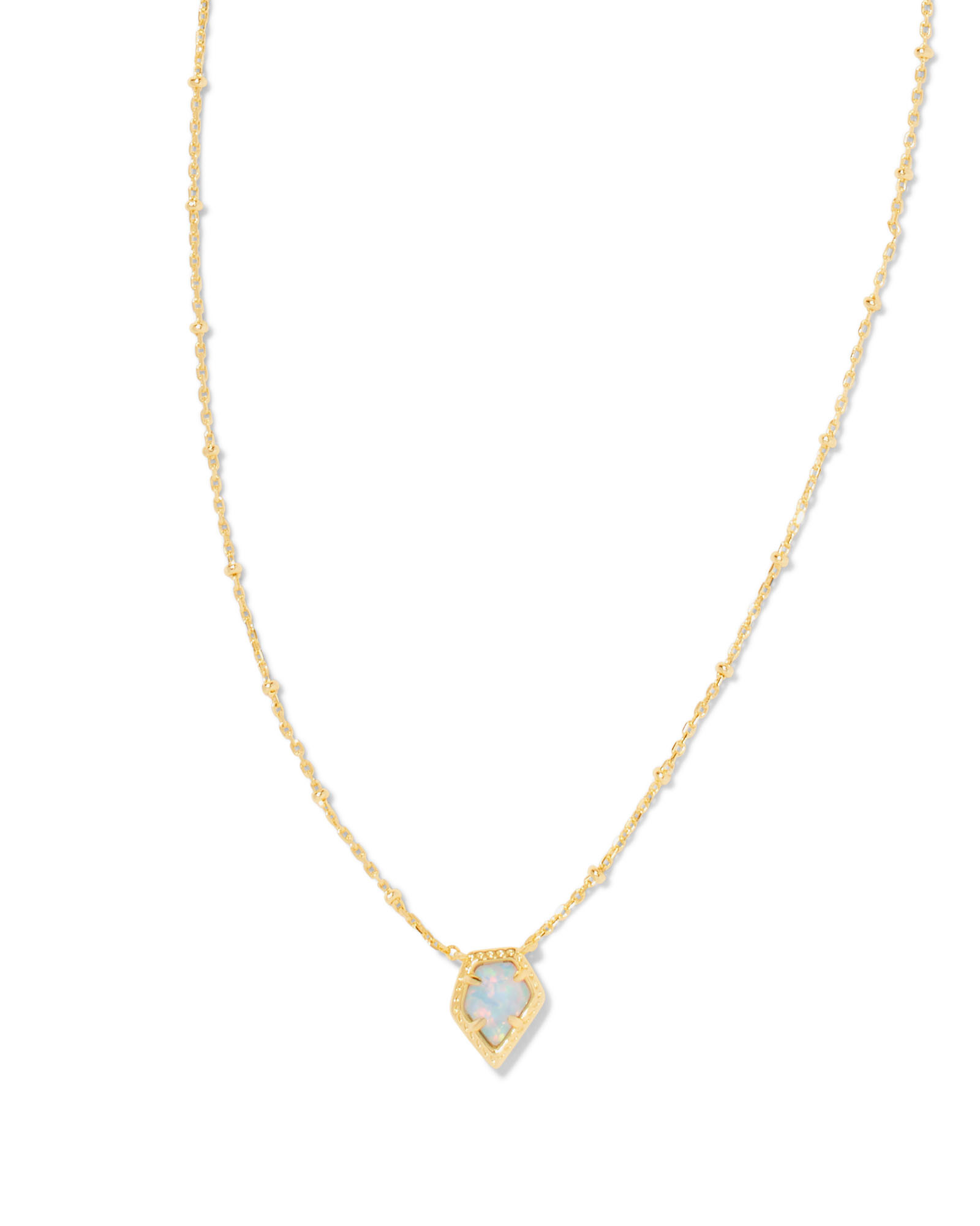 Framed Gold Tess Satellite Short Pendant Necklace in Iridescent Drusy | Kendra Scott